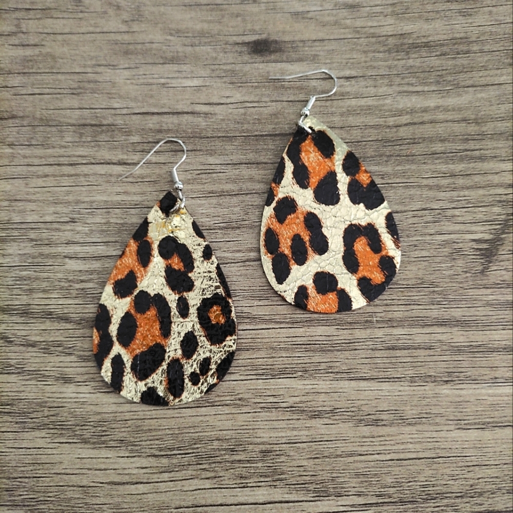 NWT Faux Leather Earrings